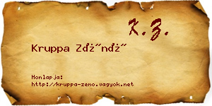 Kruppa Zénó névjegykártya